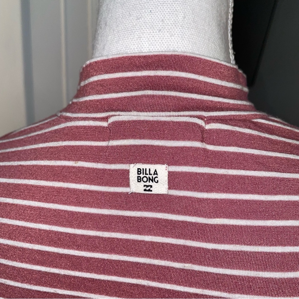 Billabong Striped Flutter Sleeve Mock Neck Tee - Picture 9 of 16